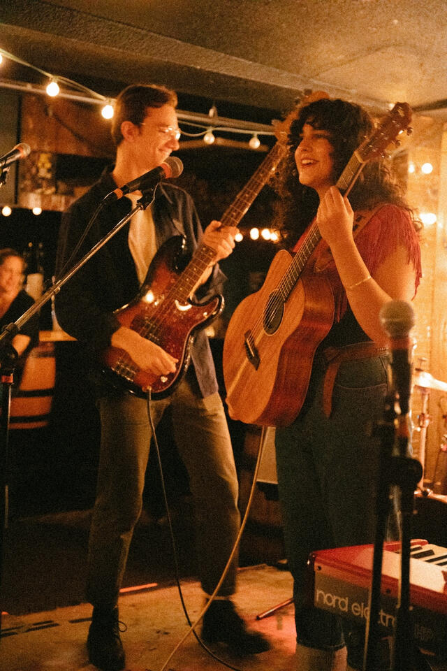 Photo by Vikram Singh. Dante on stage with her band at the Dakota Tavern